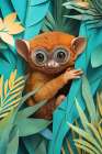 Fantasy close-up of monkey in tree Art Print